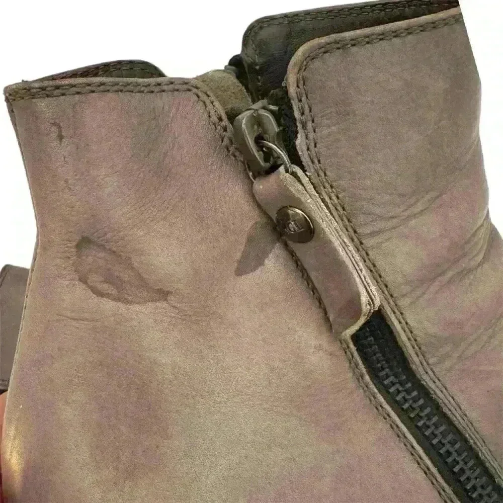 AGL Double Zipper Gray Ankle Boots Sz 8 EU 38 Pre loved